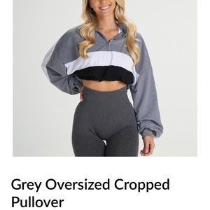 NVGTN GREY OVERSIZED CROPPED Pullover!